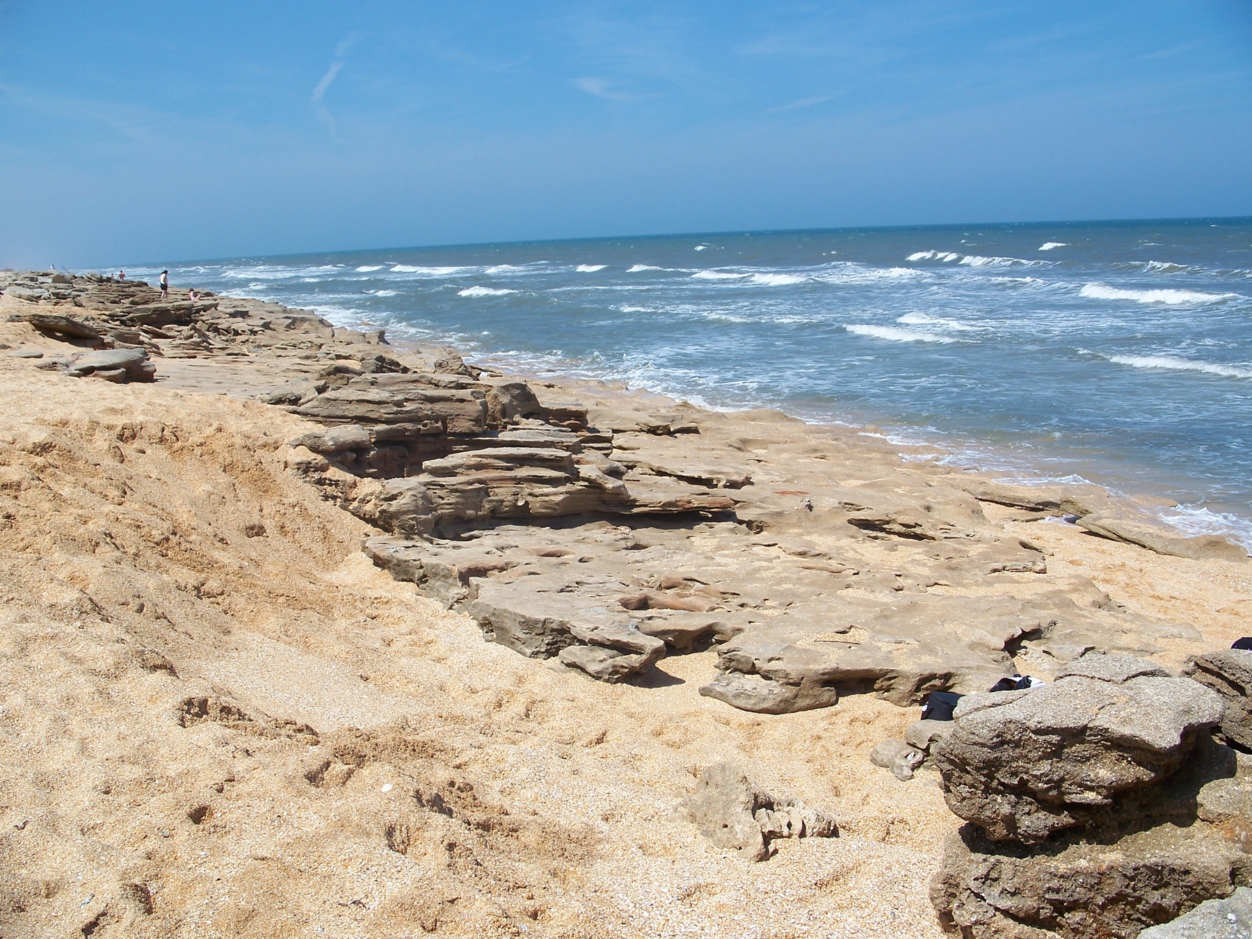 Coquina rock shoreline at Washington Oaks Gardens State Park